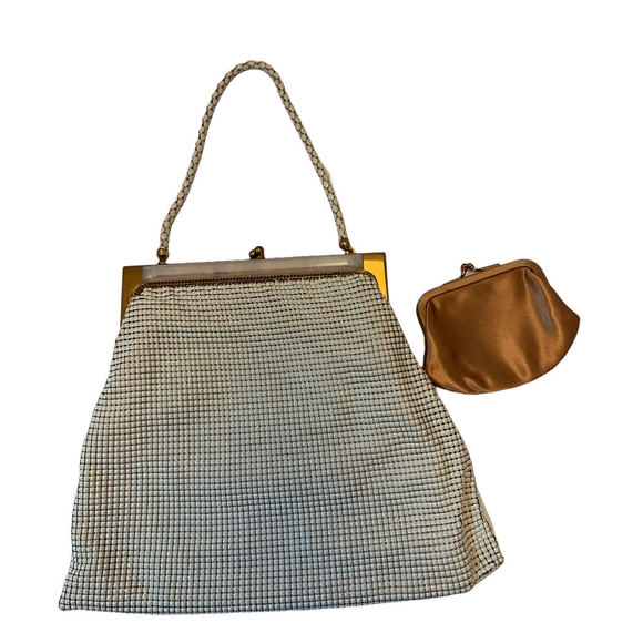 Vintage Art Deco Whiting & Davis Mesh Purse Handbag Flapper w/ Coin Purse - Picture 1 of 12